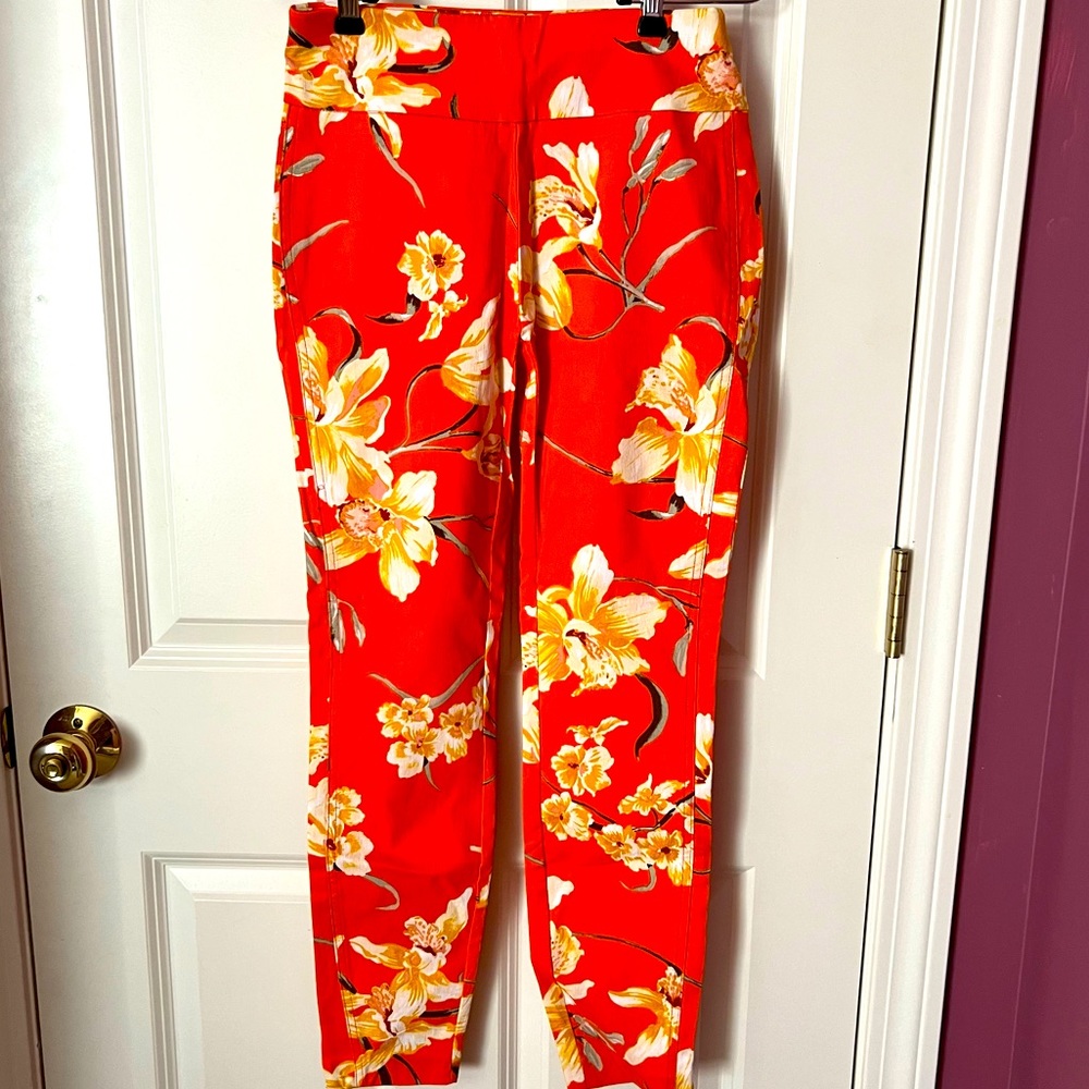 X small high waisted cropped stretch trousers